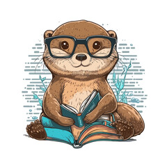 Otterly Engrossed! Get lost in a good book with this otter librarian!