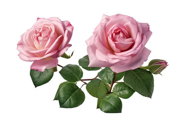 Fototapeta premium pink roses isolated on transparent background 