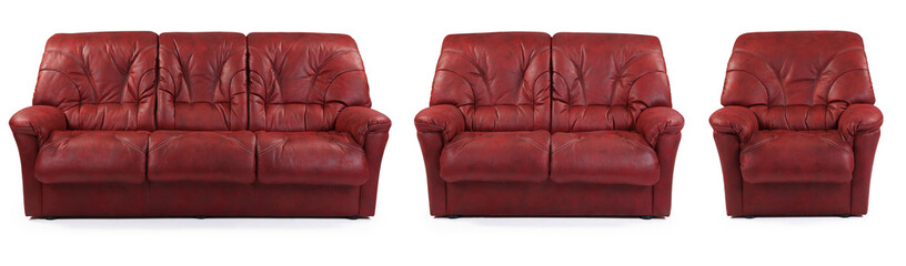 modern furniture set front view isolated on white background .