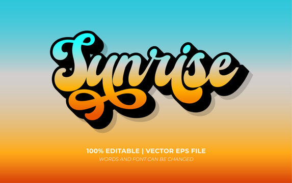 Sunrise Gradient Editable Text Effect, Editable Font Style Theme