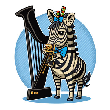 Zebra Harpist