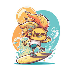 Riding the Waves! Catch a wave with this sunny seaside surfer!
