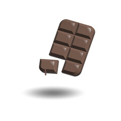 3D render of chocolate bar isolated on white