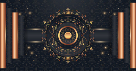 elegant geometric and gold flourish frame design