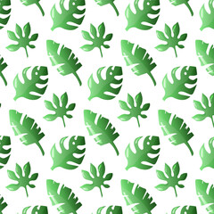 seamless pattern with green leaves 
