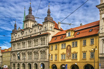 Malostranska square in Prague, Czech republic