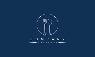 circle shape spoon and fork logo design element