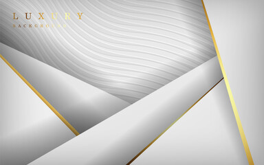 abstract white golden line overlap layers luxury modern texture background. eps10 vector