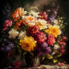 Obraz na płótnie Canvas flower bouquets Generative AI