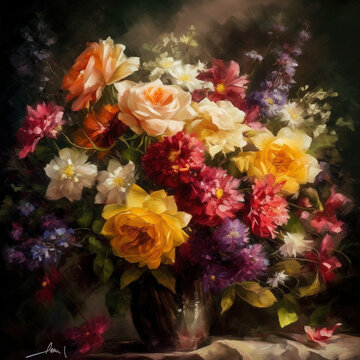 flower bouquets Generative AI © HASAN