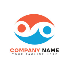 colorful flat abstract human face logo design.