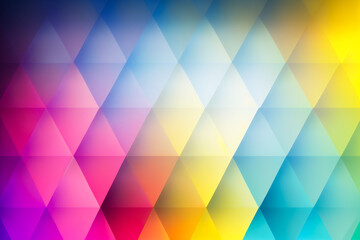 Obraz premium Abstract colorful geometrical triangular texture for design. Multicolor gradient on a rhombus or diamond shape pattern. Generative AI illustration background.