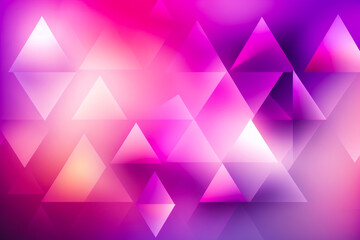 Abstract geometric background. Purple triangles abstract background. Banner or postcard background. Polygonal pink triangle pattern. Generative AI.