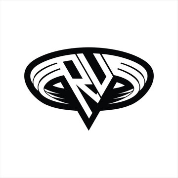 recommend clip art: RU Logo monogram with triangle shape slice isolated outline design template