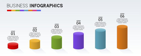 Infographics design template and icons with 6 options or 6 steps