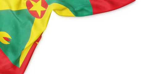 Banner with flag of Grenada over transparent background. 3D rendering © HTGanzo