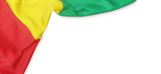 Banner with flag of Guinea over transparent background. 3D rendering