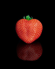 Strawberry on black background