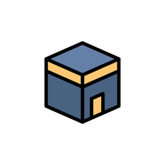 Kaaba vector icon filled line style. perfect use for logo, presentation, website, and more. simple modern icon design color line style