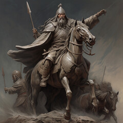 Fototapeta premium knight on horse