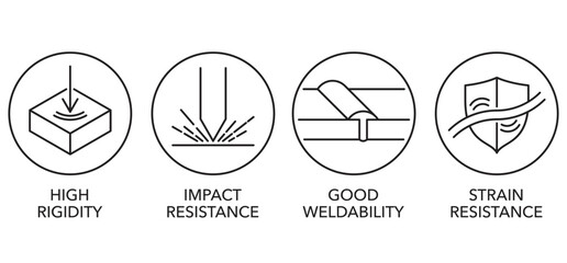 Rigidity, Impact Resist, Weldability - thin icons