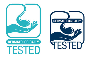Dermatologically tested square icon for cosmetics