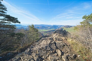 the viewpoint "Chellenchöpfli" in the canton basel landscape in switzerland, a beautiful place with nice landscapes.