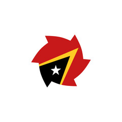 East Timor flag icon, illustration of national flag design with elegance concept