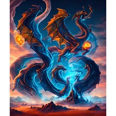 Majestic dragon soaring through a starry sky