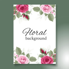 Elegant hand drawing wedding invitation floral design
