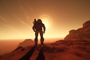 The success of the astronaut's mission on Mars. Created with Generative AI Technology