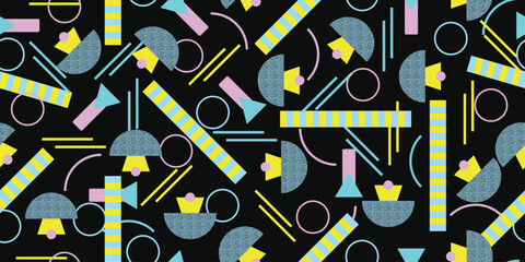 Obraz premium Trendy 90s retro style seamless pattern