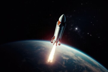 rocket in space © studio thibautdmvl