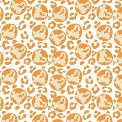 Seamless pattern with earth and leopard skin vector