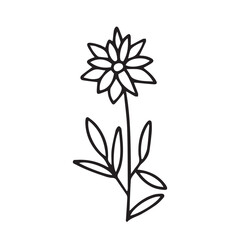 Doodle flower vector illustration. Hand drawn little flower sketch