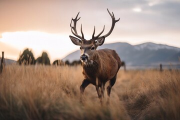 Deer in nature. Generative AI