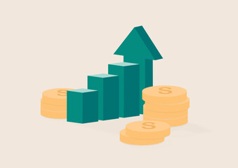 Business finance management, planning and growth strategy concept.