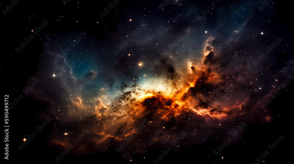Canvas Prints space scene with planets, stars and nebula. abstract space background with nebula and stars. generat
