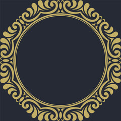 A gold frame on a dark background vector art illustration