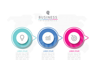 Fototapeta na wymiar Vector infographic business presentation template with circular interconnection with 3 options.