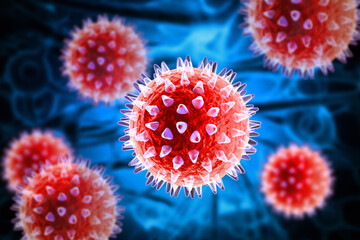 Viral disease, virus, bacteria, cell, 3d illustration