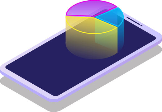 Mobile Graph Report Growth Isometric