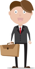 businessman man standing bag work cartoon