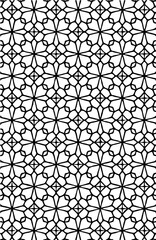 Seamless geometric shapes repeated grid pattern design vector element in black color