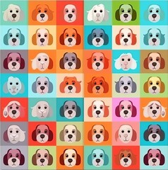 Obraz premium seamless pattern with funny dogs