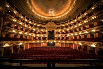 Grandeur and elegance of an opera house interior , ai generated