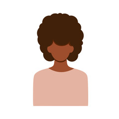 Faceless female avatar. African woman vector illustration. EPS 10
