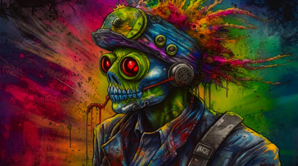Generative Ai Cybergoth Zombie