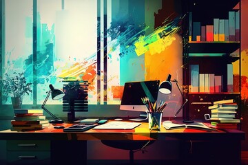 Administrative Professionals Day, Secretaries Day or Admin Day. Abstract illustration generative ai