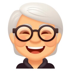 Obraz premium Senior woman emoji